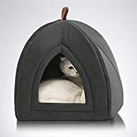 Los mejores  - Bedsure Cama Gato Cueva Suave - Casa Gato Mediano Lavable con Cojín Desenfundable y Extraíble- Camas para Perros…
